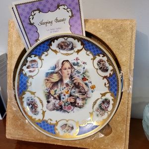 Vintage porcelain plate fable sleeping beauty